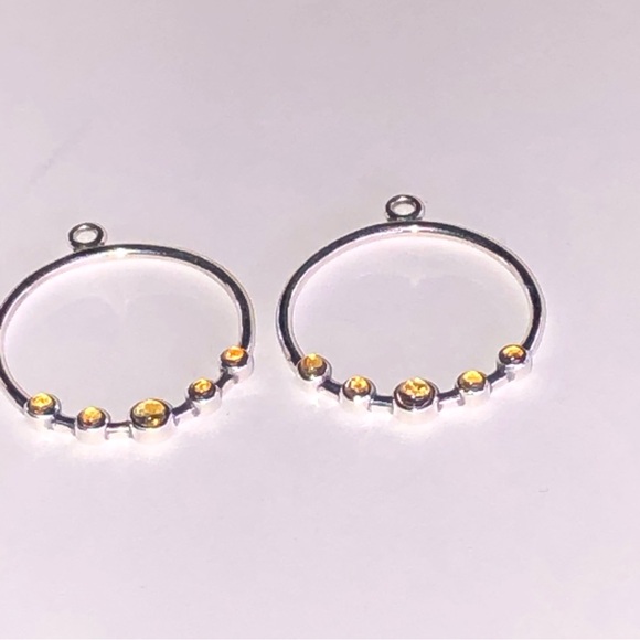 Pandora Citrine Compose Earrings 925 Ale - Picture 12 of 12